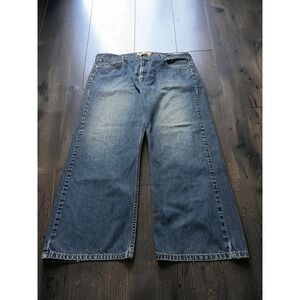 Levis 569 Loose Straight Jeans Mens 42x32 Medium Wash Blue Denim Relaxed Baggy